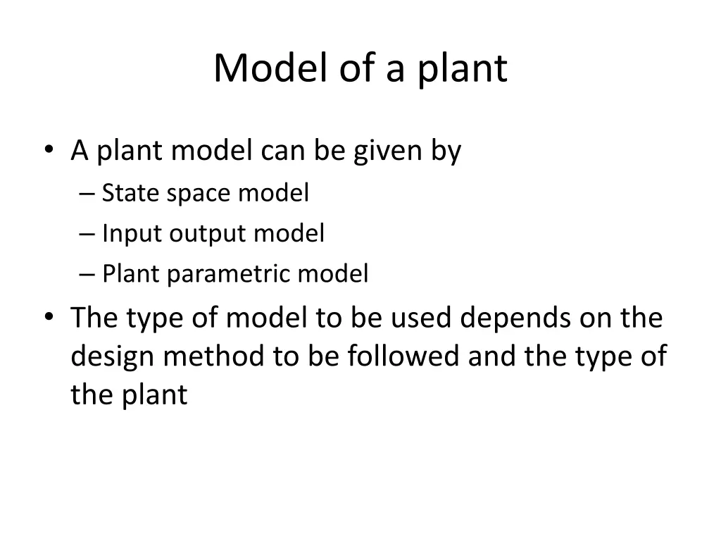 model of a plant