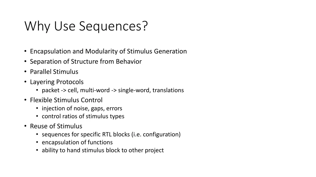 why use sequences