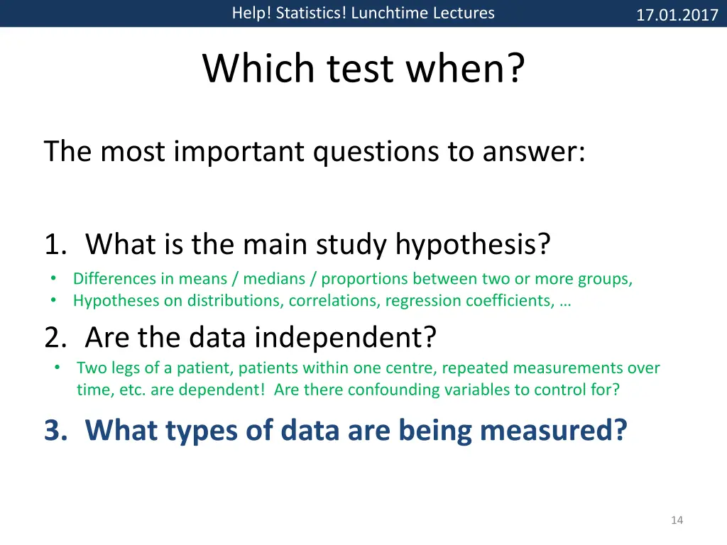 help statistics lunchtime lectures 11
