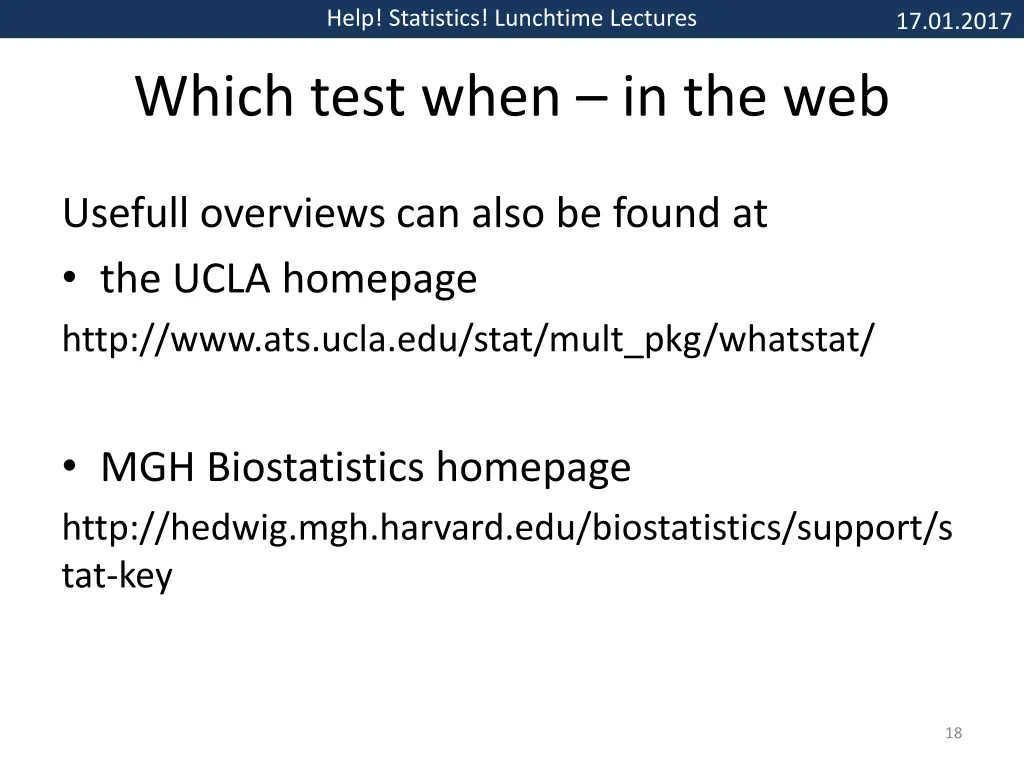 help statistics lunchtime lectures 13