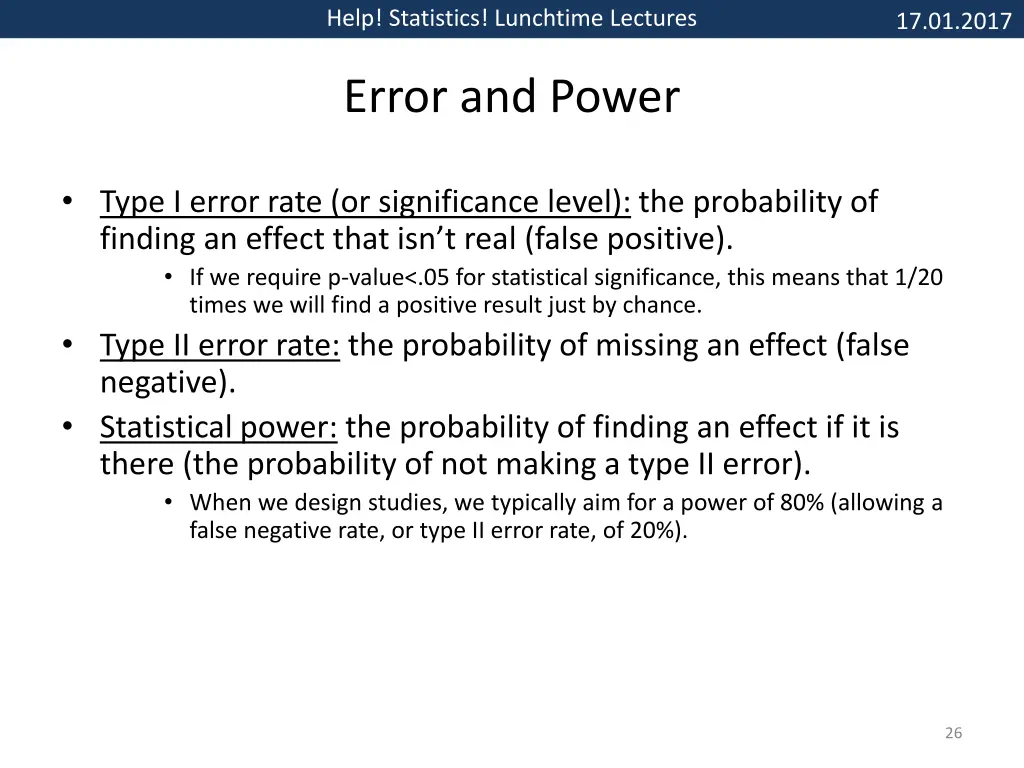 help statistics lunchtime lectures 19