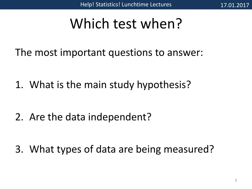 help statistics lunchtime lectures 2