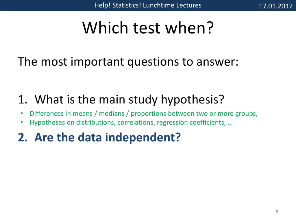 help statistics lunchtime lectures 7