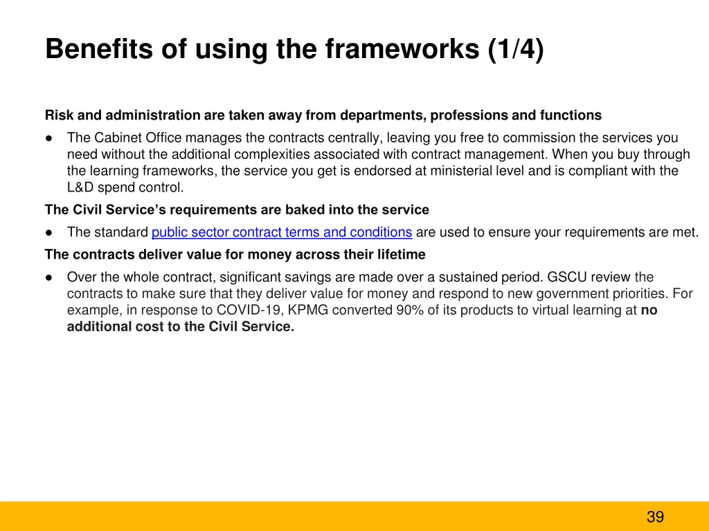 benefits of using the frameworks 1 4