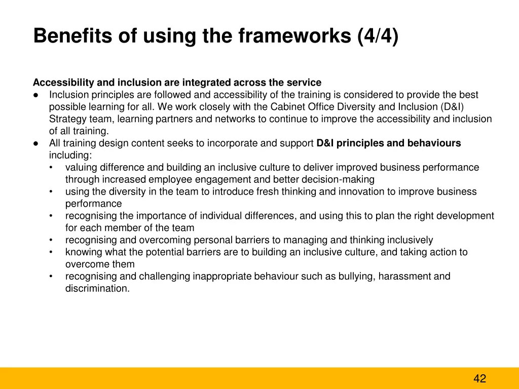 benefits of using the frameworks 4 4