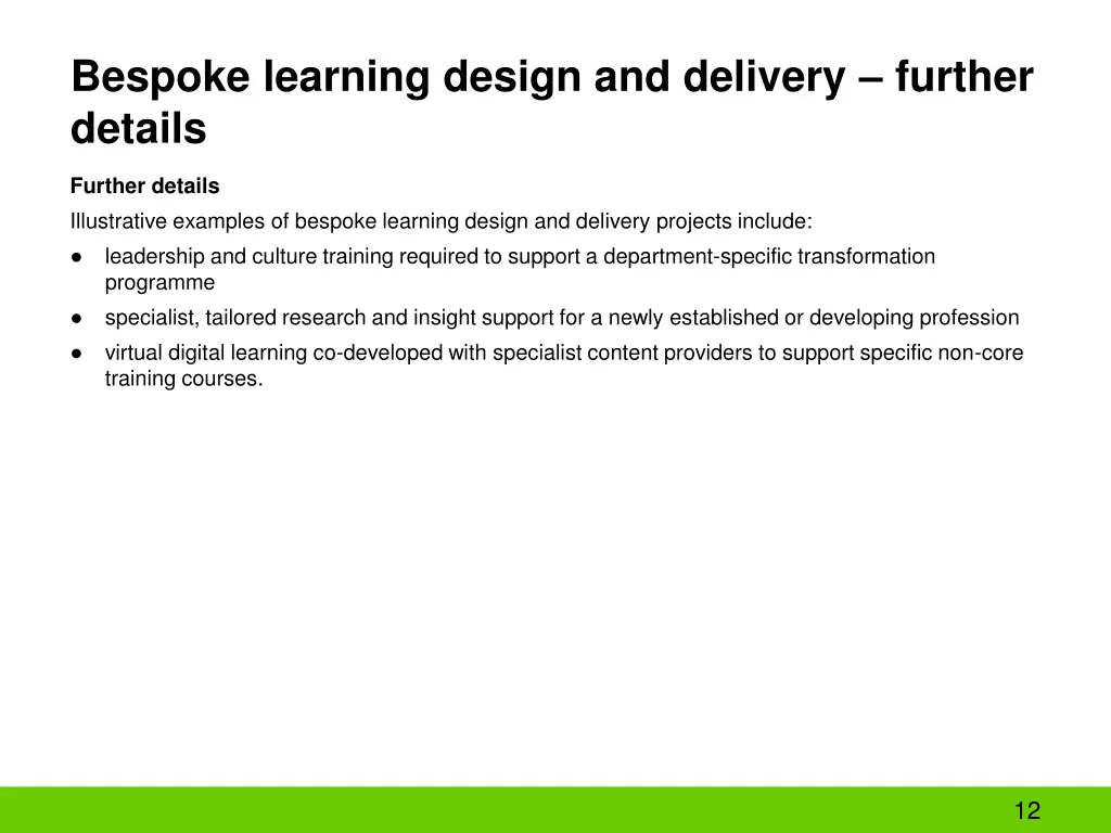 bespoke learning design and delivery further