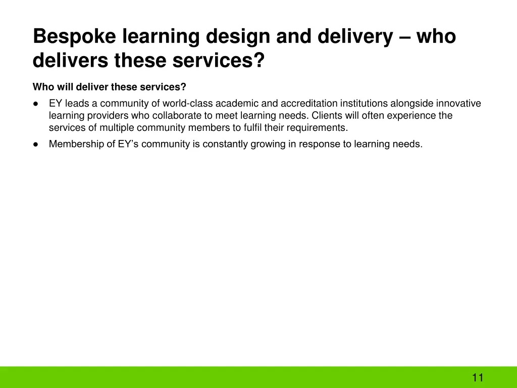 bespoke learning design and delivery who delivers