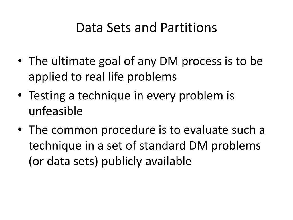 data sets and partitions