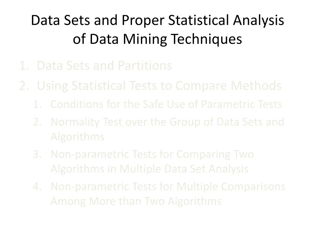 data sets and proper statistical analysis of data 1