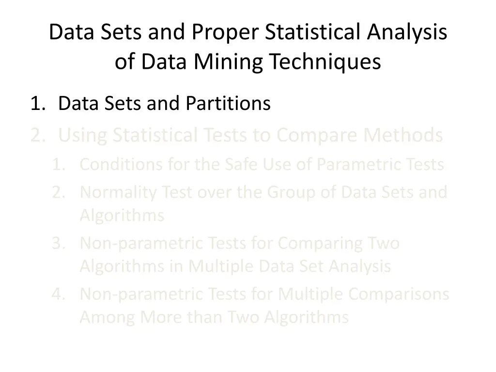 data sets and proper statistical analysis of data 2