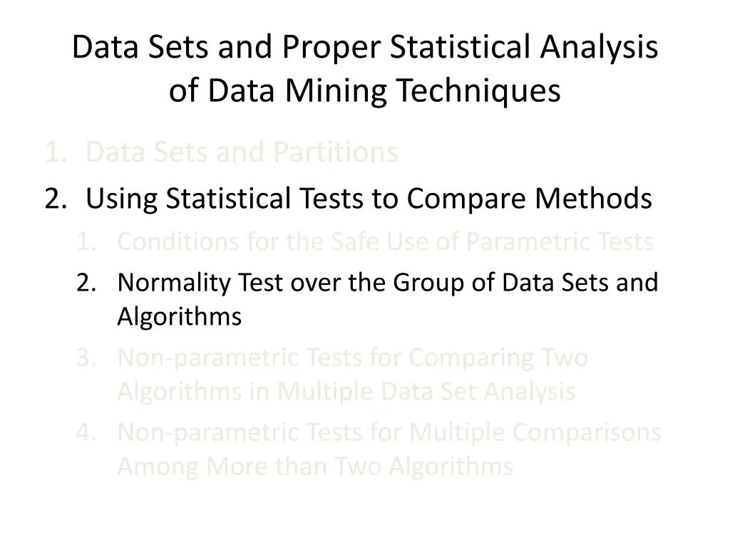 data sets and proper statistical analysis of data 5
