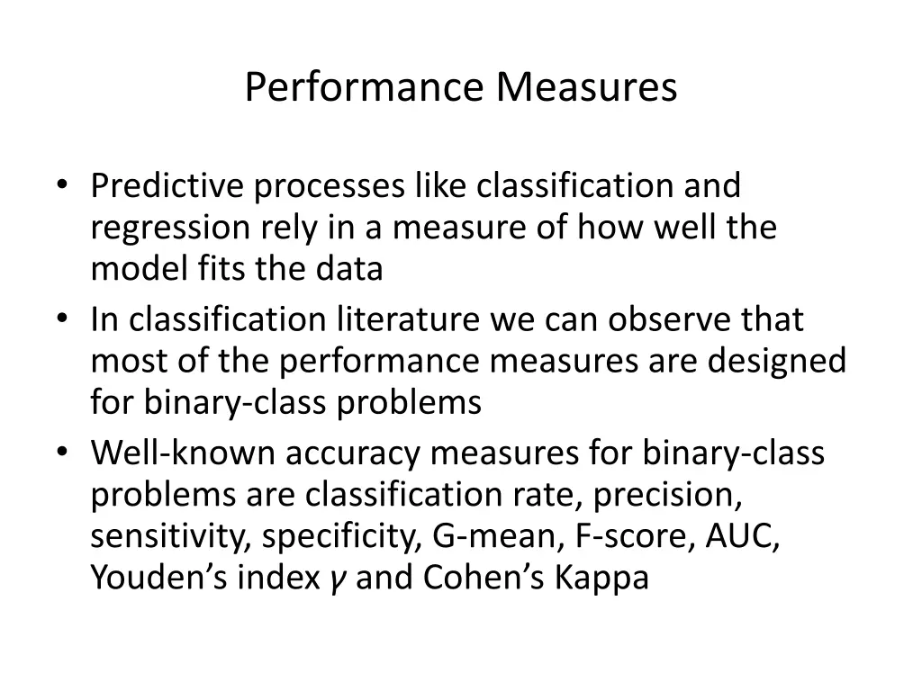 performance measures