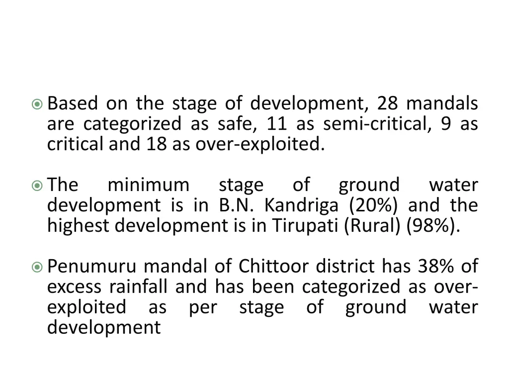 based on the stage of development 28 mandals