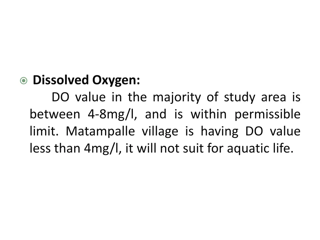 dissolved oxygen do value in the majority