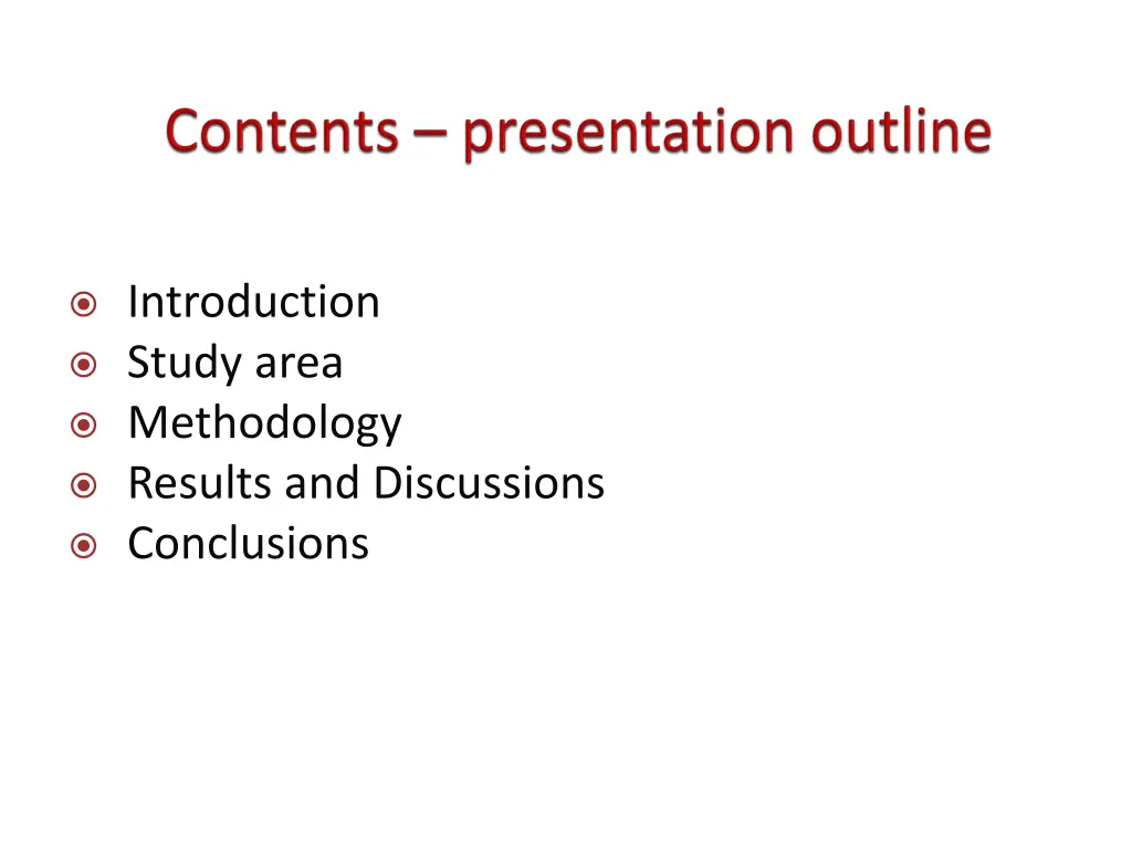 introduction study area methodology results