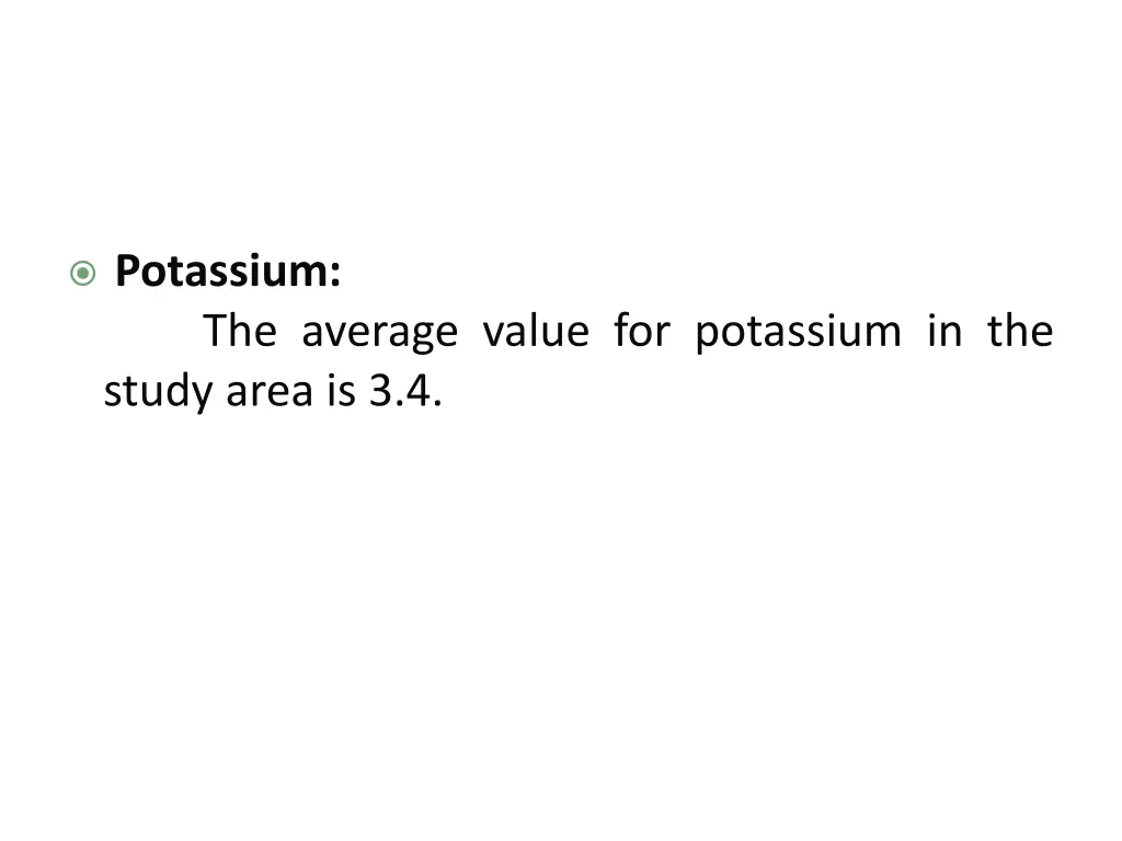 potassium the average value for potassium