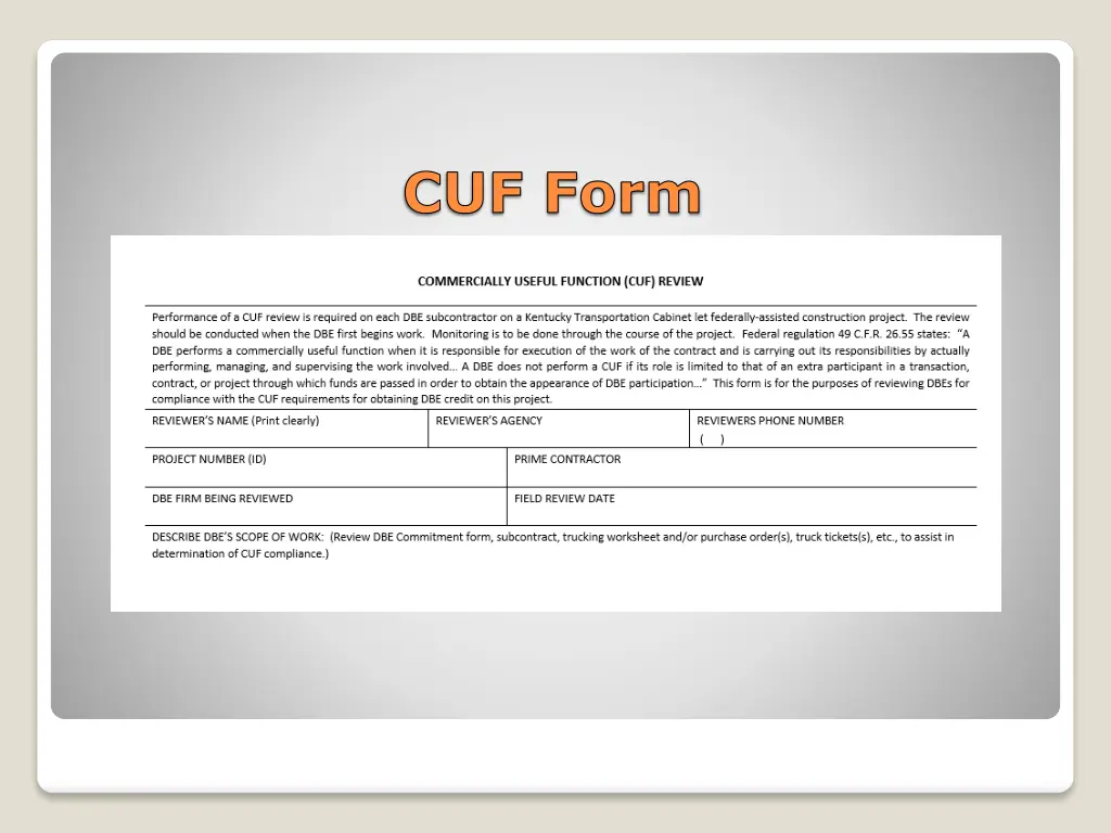cuf form