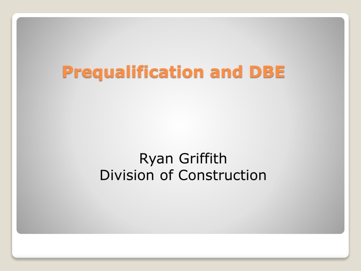 prequalification and dbe