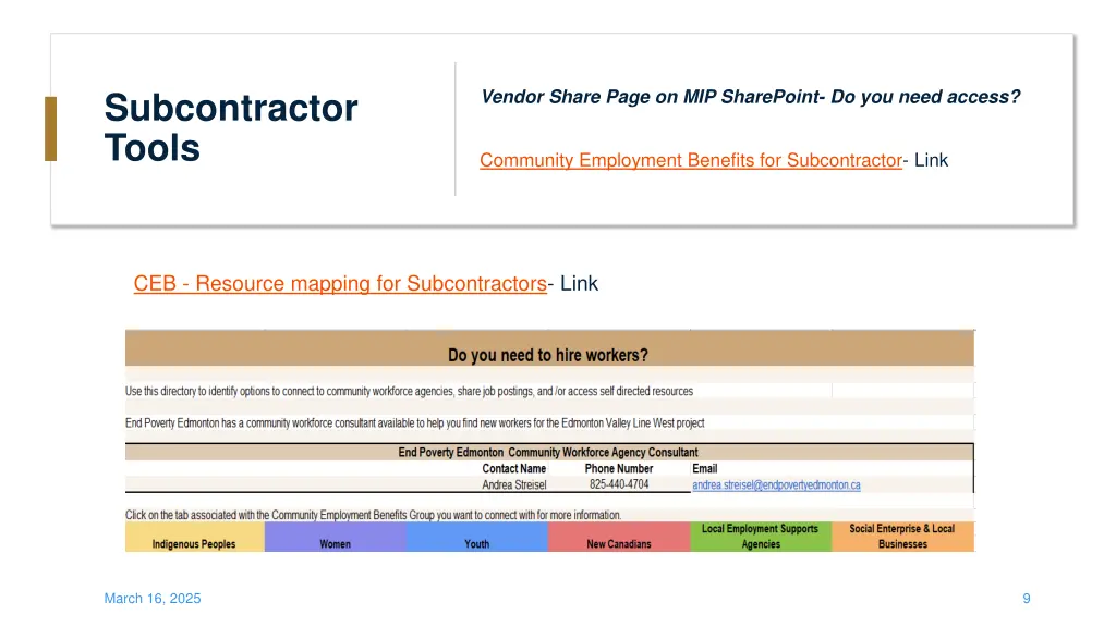 subcontractor tools