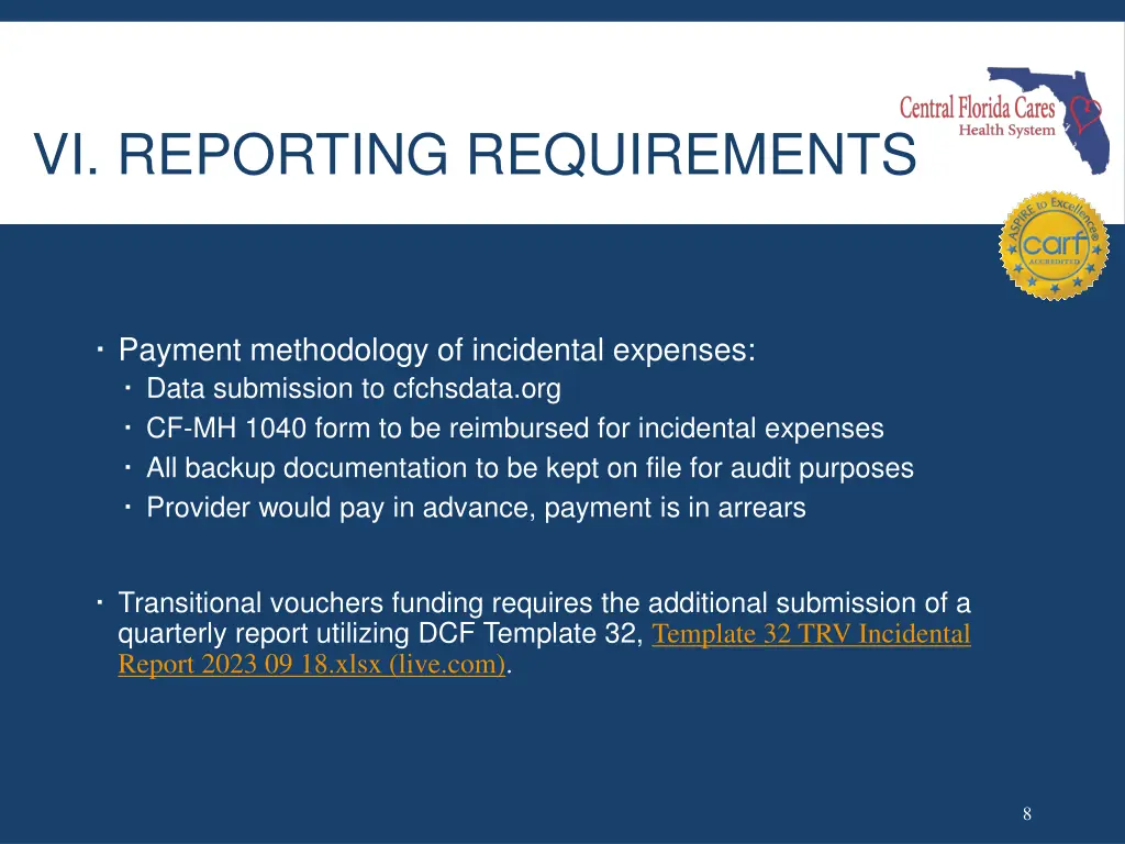 vi reporting requirements