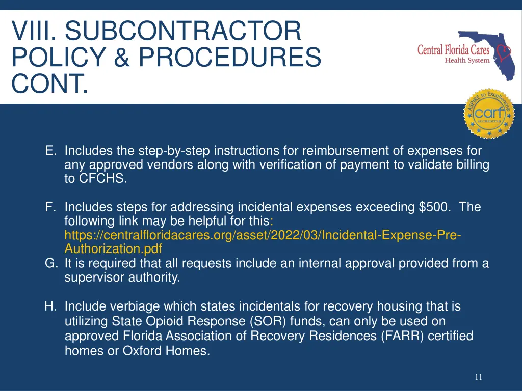 viii subcontractor policy procedures cont
