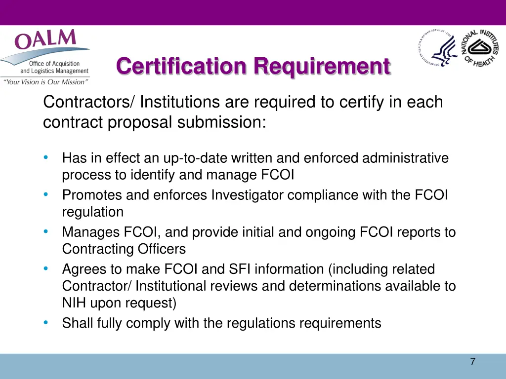 certification requirement