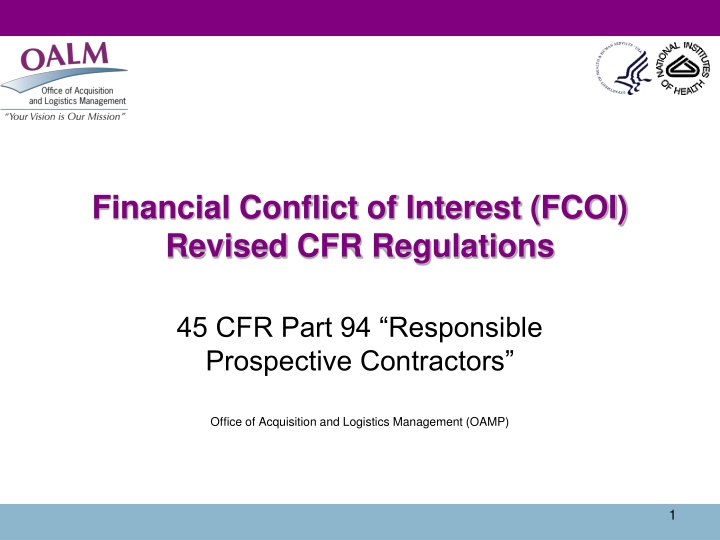 financial conflict of interest fcoi revised