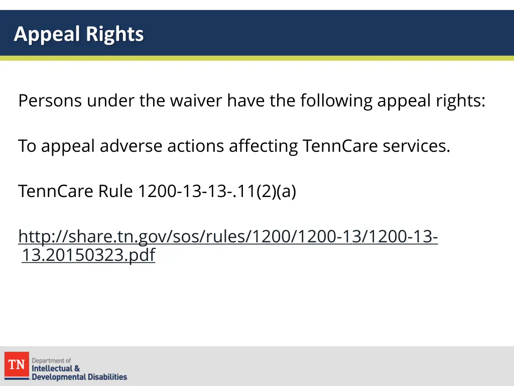 appeal rights