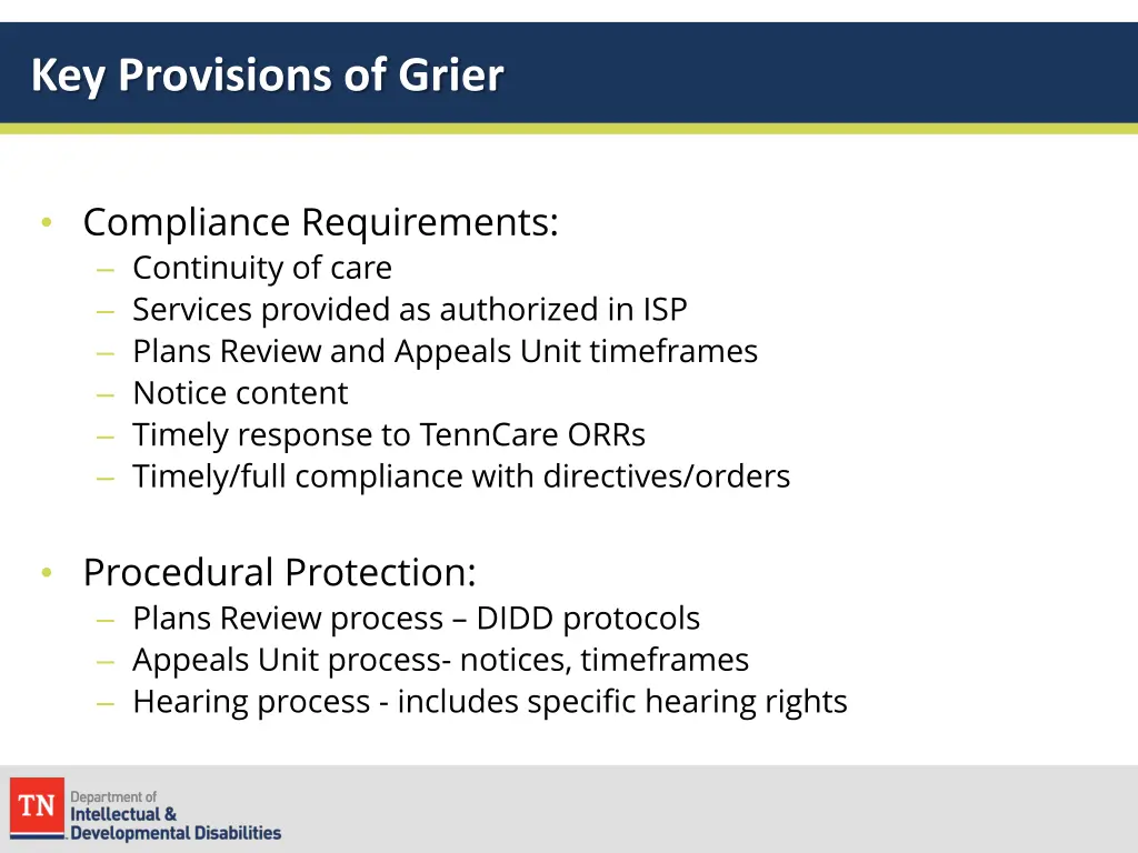key provisions of grier 2