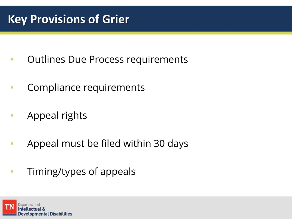 key provisions of grier