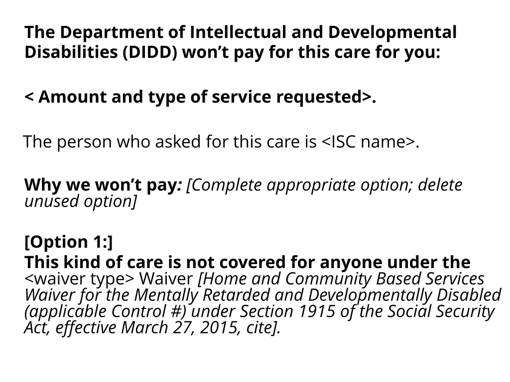 the department of intellectual and developmental