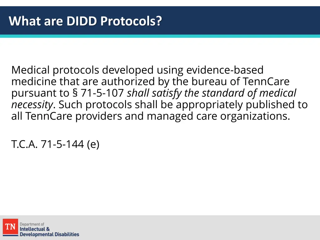 what are didd protocols 1