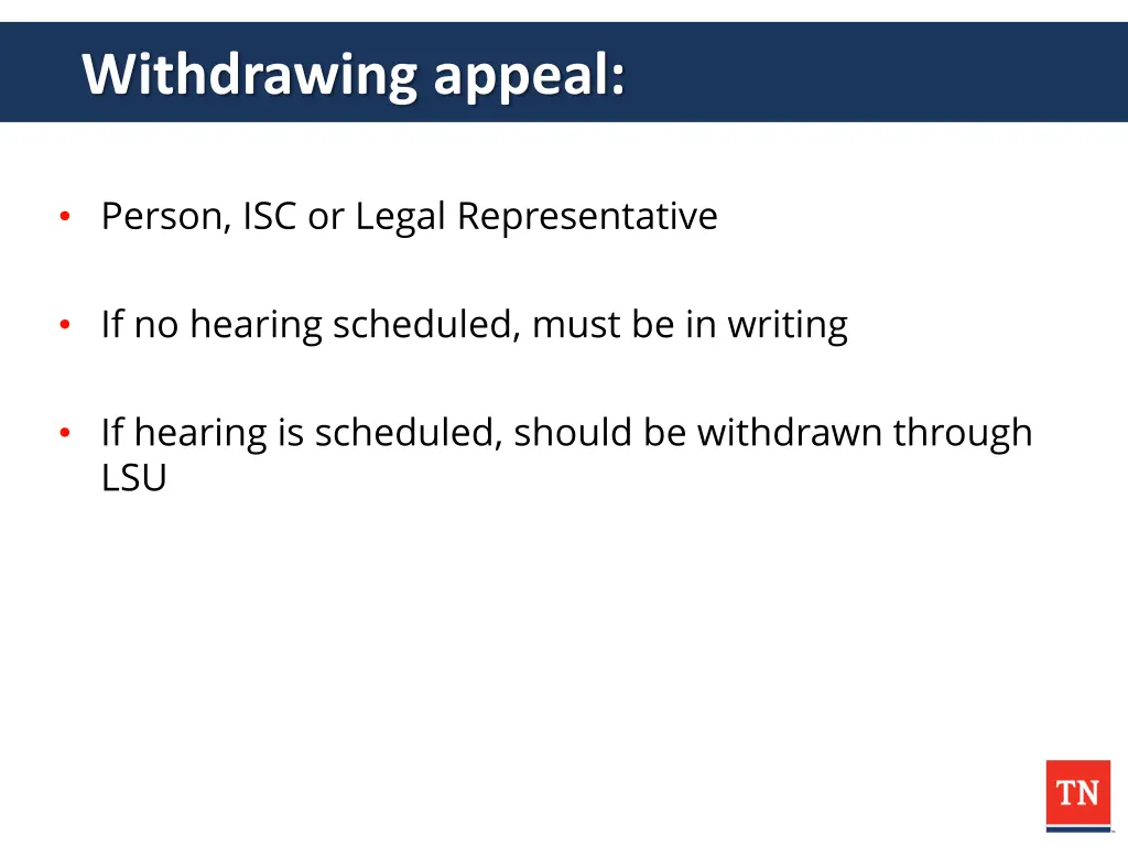withdrawing appeal