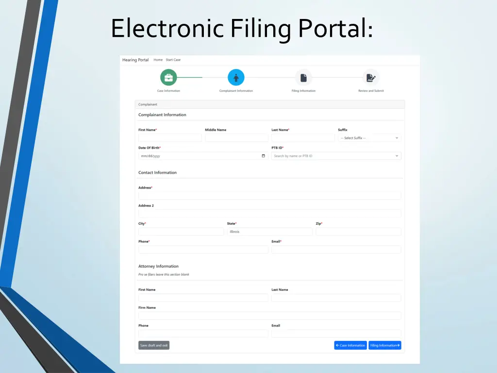 electronic filing portal