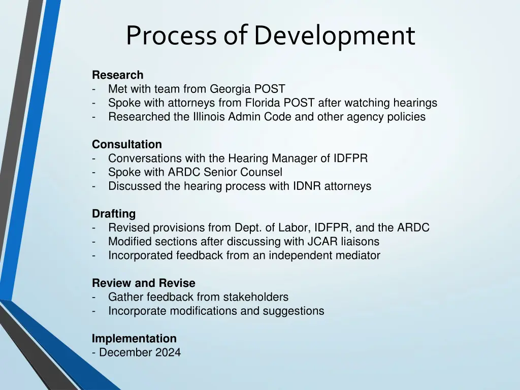 process of development