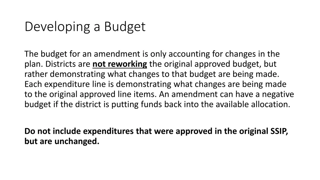 developing a budget