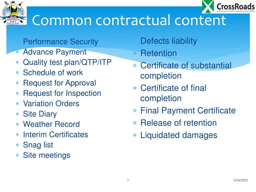 common contractual content