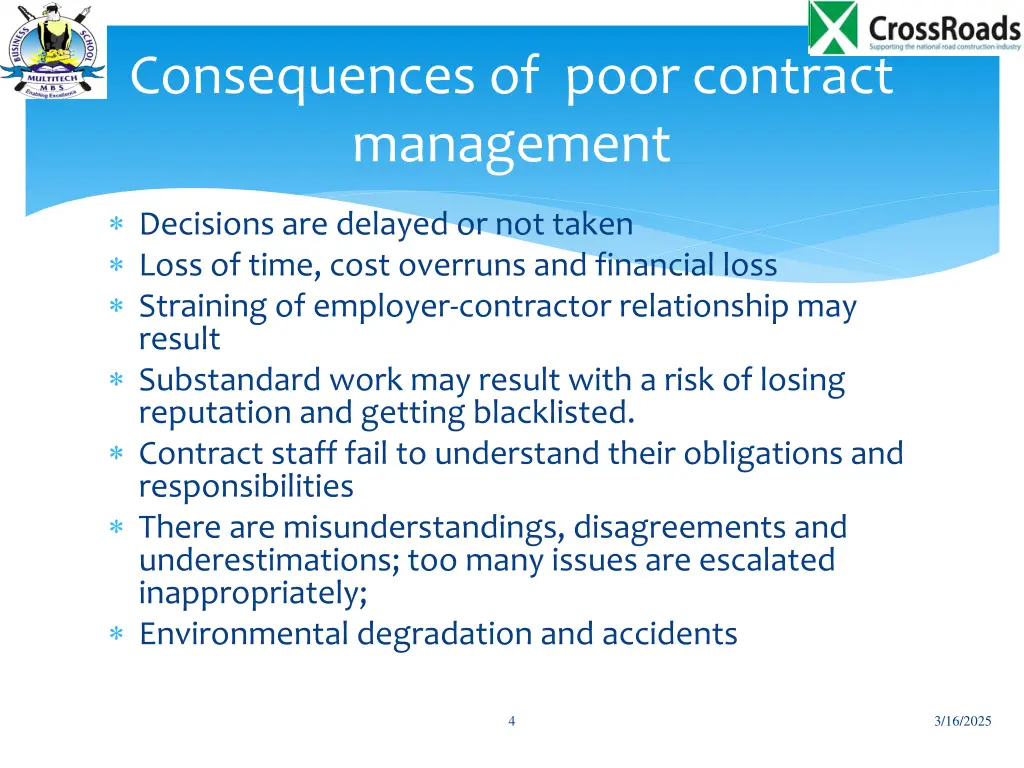 consequences of poor contract management