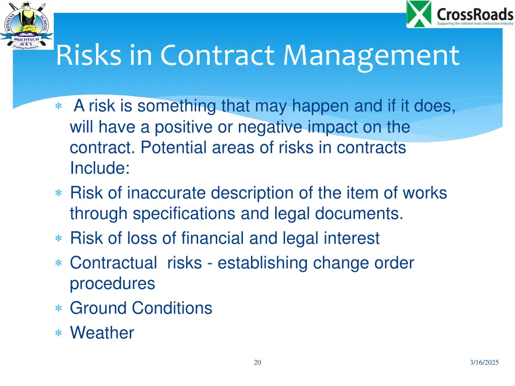 risks in contract management