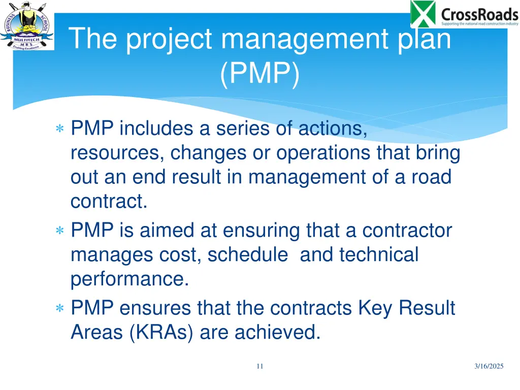 the project management plan pmp