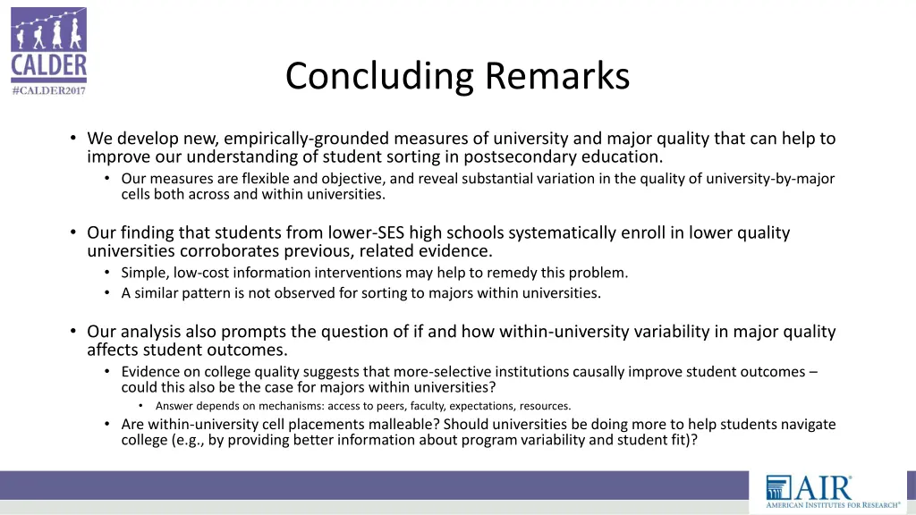 concluding remarks