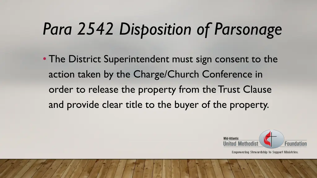 para 2542 disposition of parsonage