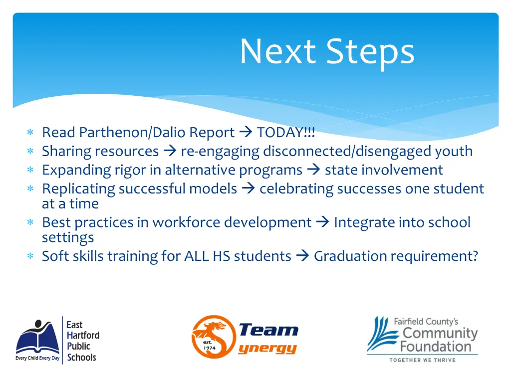 next steps