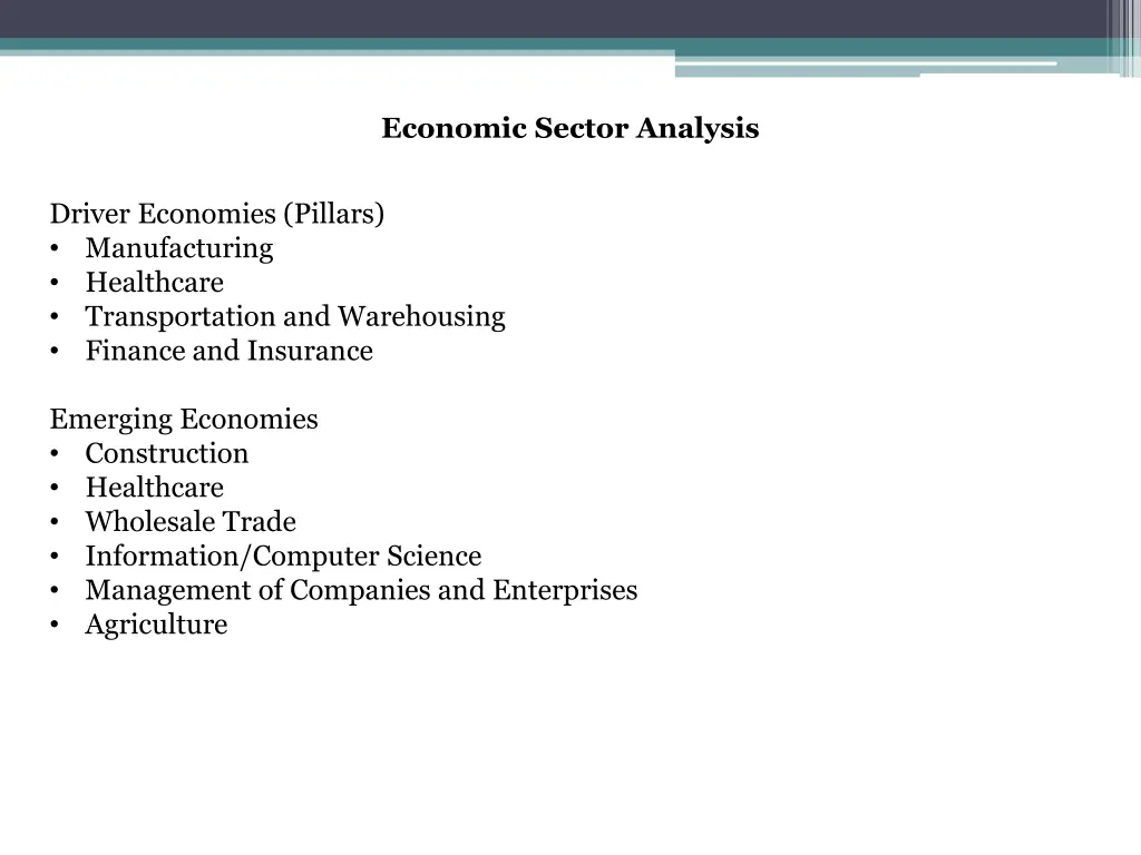 economic sector analysis
