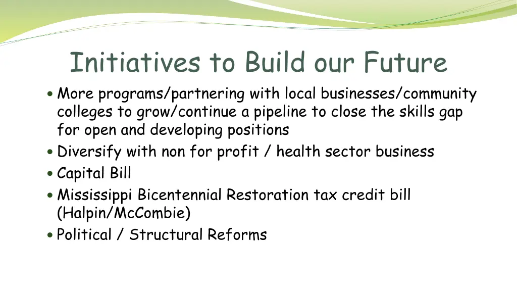 initiatives to build our future more programs