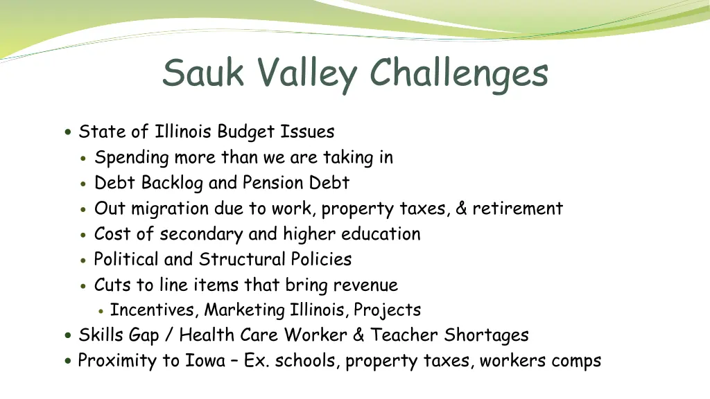 sauk valley challenges