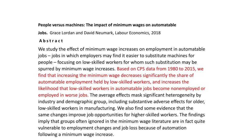 people versus machines the impact of minimum