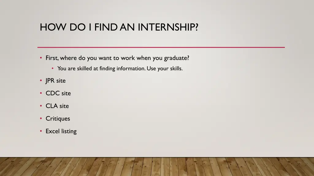 how do i find an internship