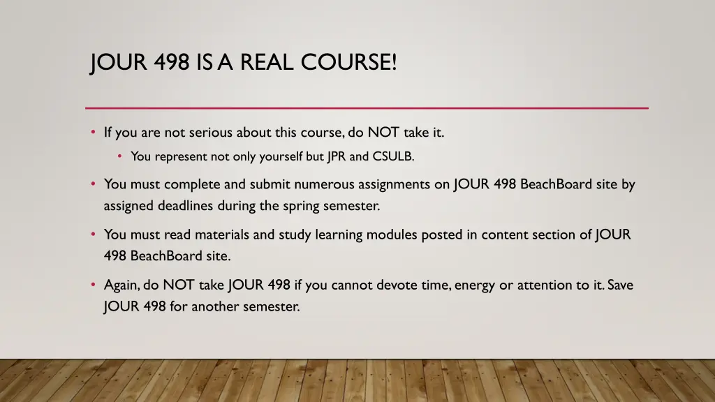 jour 498 is a real course