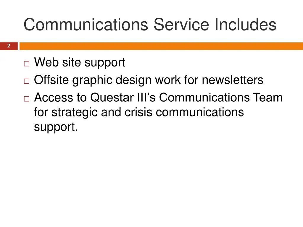communications service includes